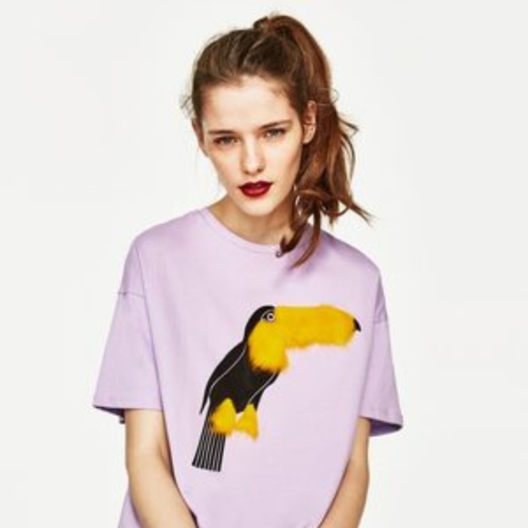 Sale Zara Lavender Toucan Faux Fur 